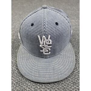 WESC We Are the Superlative Cap Hat New Era 7 1/4 Vintage Blue Check Plaid